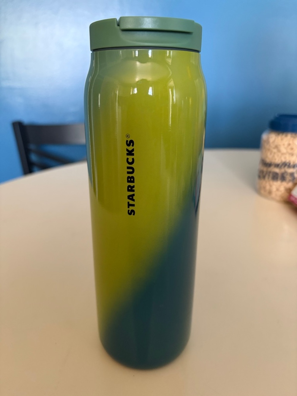Starbucks Green Gradient Stainless Travel Mug with Olive Lid